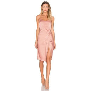 NBD Georgia Dress in Blushed Nude Small New Womens Satin Cocktail Party